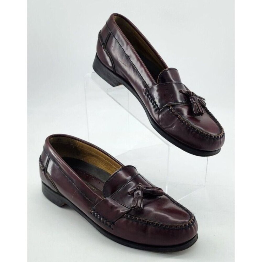 Johnston & Murphy Burgundy Leather Tasseled Loafers Shoe Men’s US Size 10M